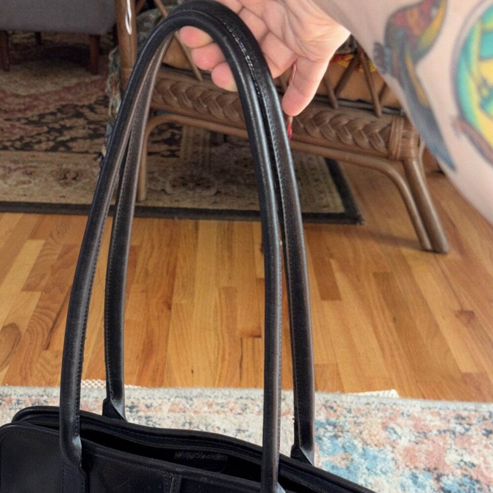 Vintage x LONG Champ  Black Classic Tote 90s - Picture 10 of 10